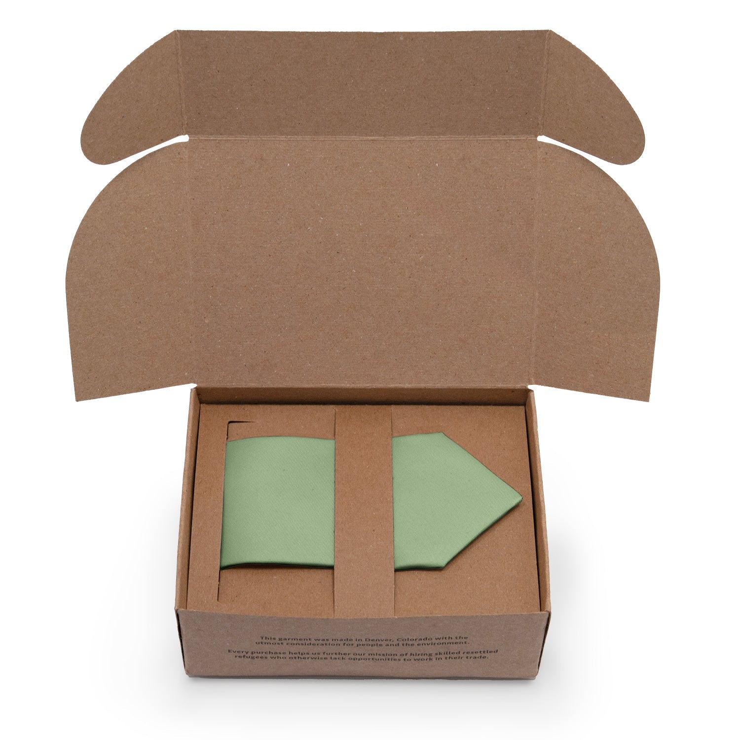 Solid KT Sage Green Necktie - Packaging - Knotty Tie Co.