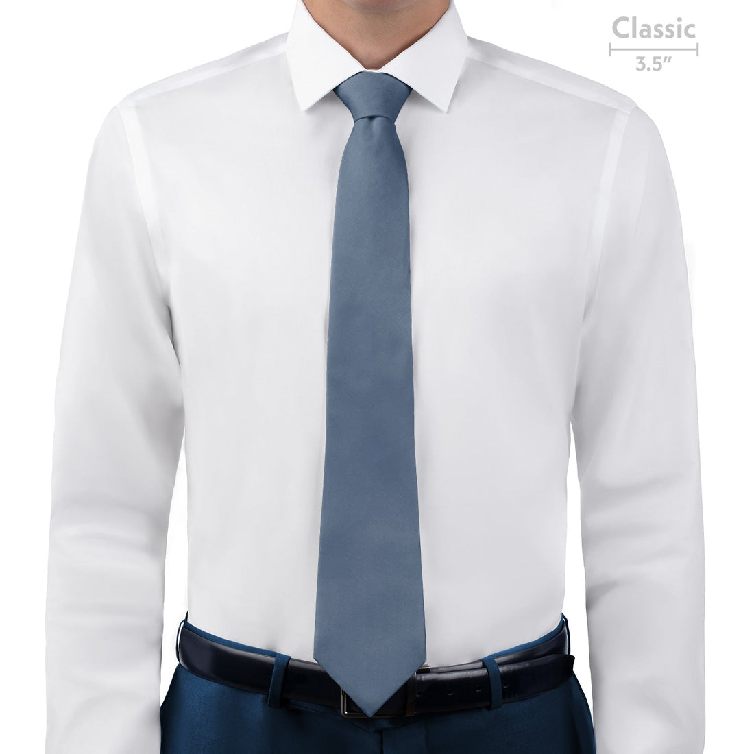 Solid KT Steel Blue Necktie - Classic - Knotty Tie Co.
