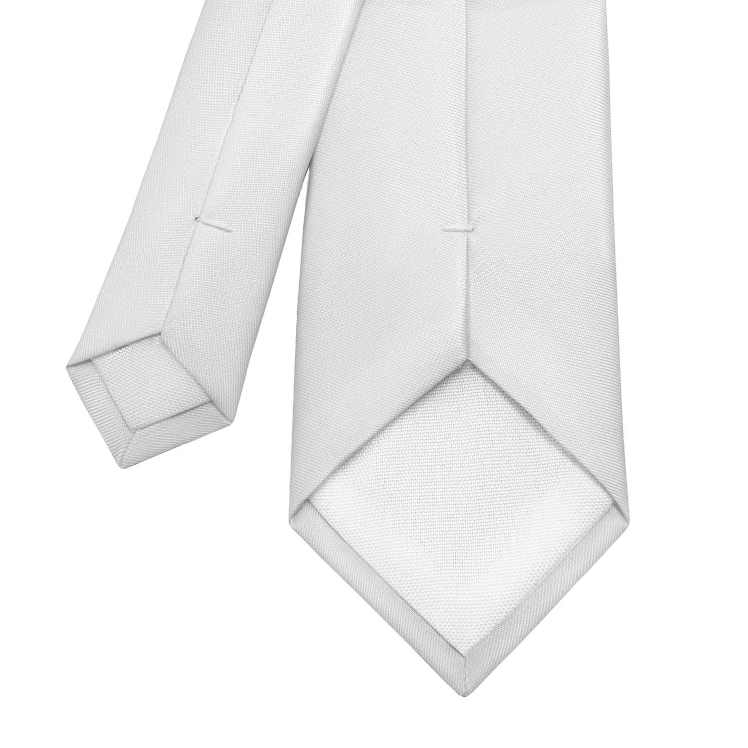 Solid KT White Necktie - Tipping - Knotty Tie Co.
