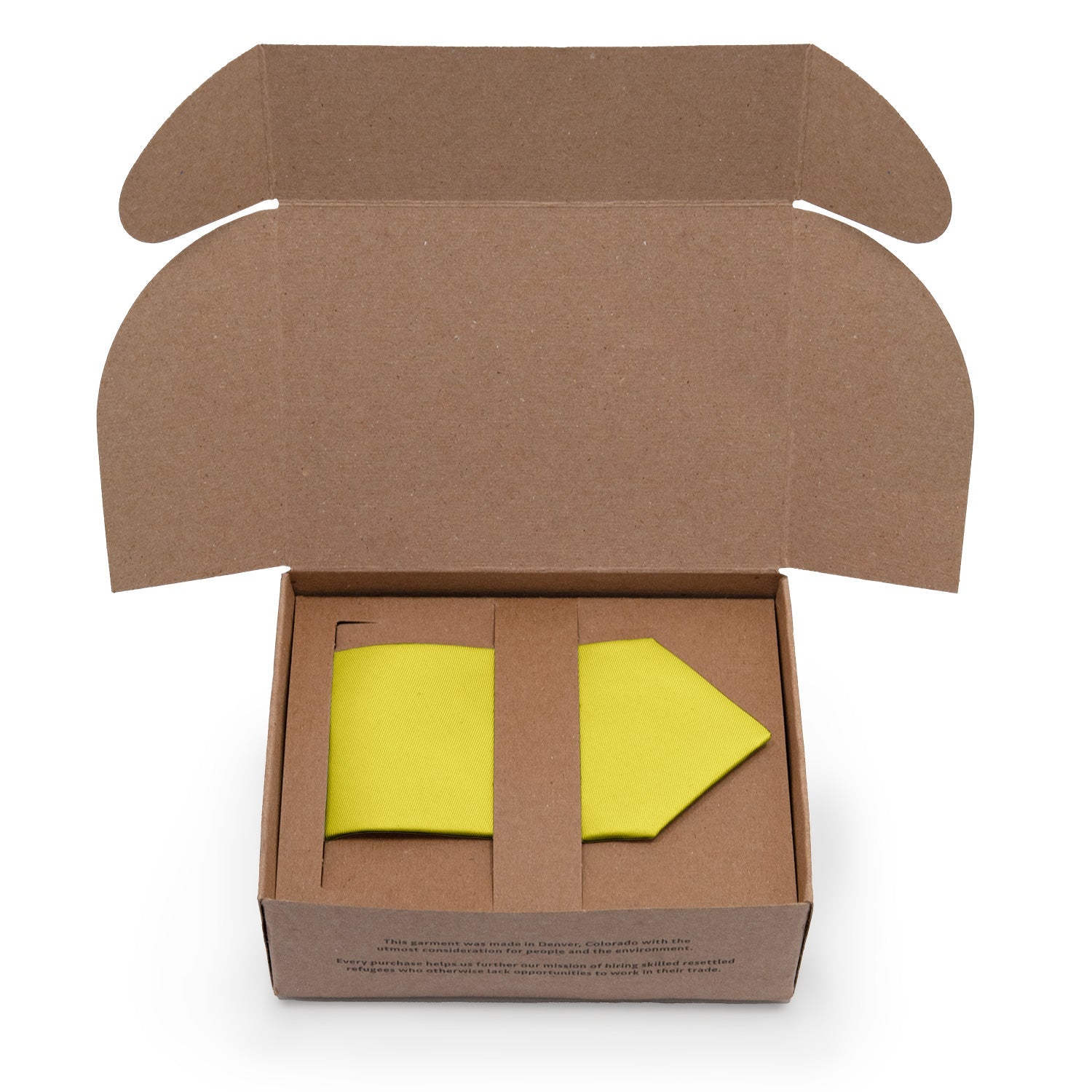 Solid KT Yellow Necktie - Packaging - Knotty Tie Co.