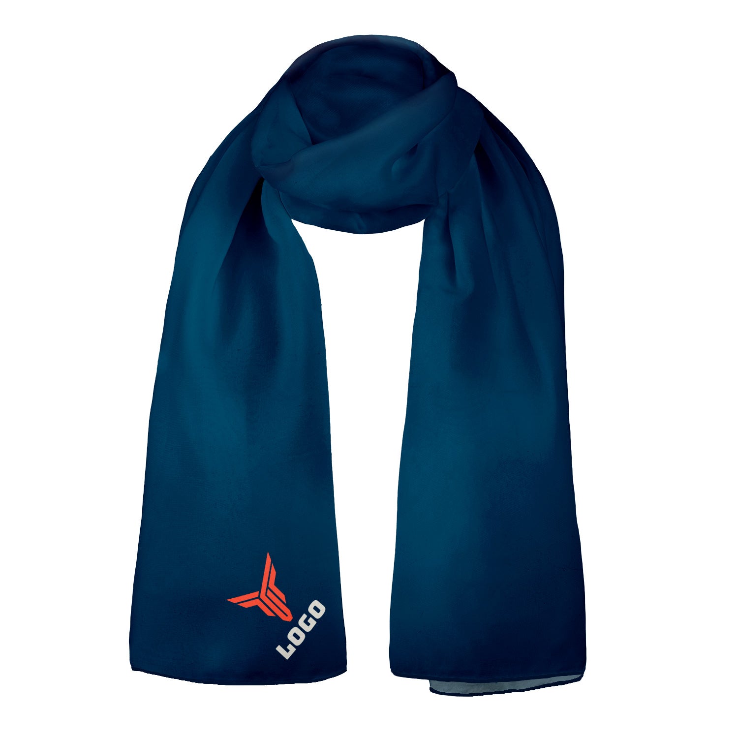 Solid 3 72 x 24 Rectangle Chiffon Logo Scarf - Knotty Tie Co.