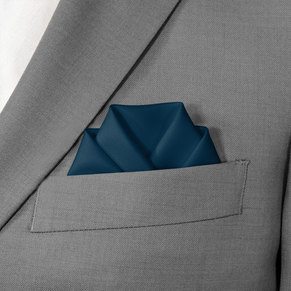 Solid 3 Photo Pocket Square - Scalloped Fold - Knotty Tie Co.