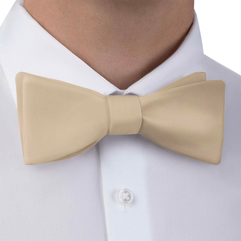 Solid KT Beige Bow Tie - Bow Tie with Dress Shirt - Knotty Tie Co.