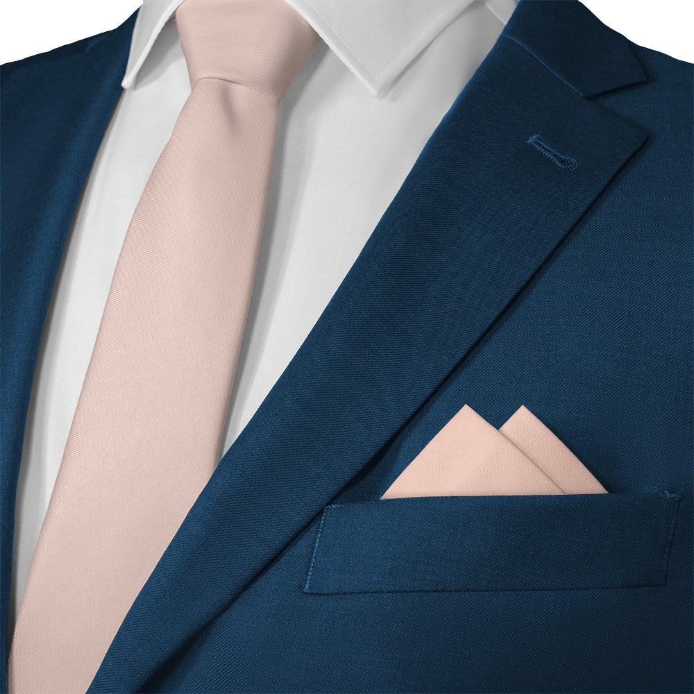 Solid KT Blush Pink Pocket Square - Matching Necktie- Knotty Tie Co.