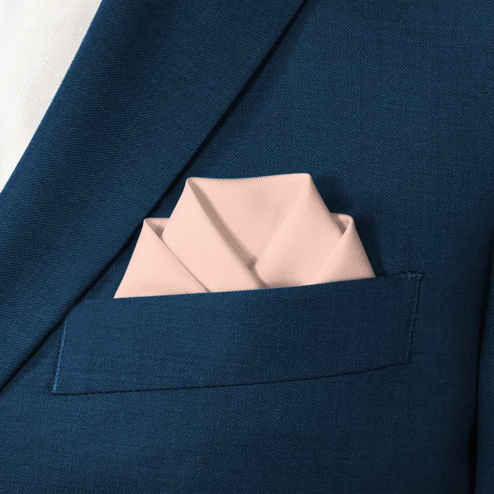 Solid KT Blush Pink Pocket Square - Scalloped Fold - Knotty Tie Co.