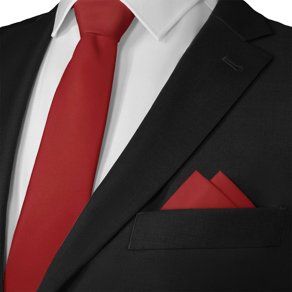 Solid KT Burgundy Pocket Square - Matching Necktie- Knotty Tie Co.