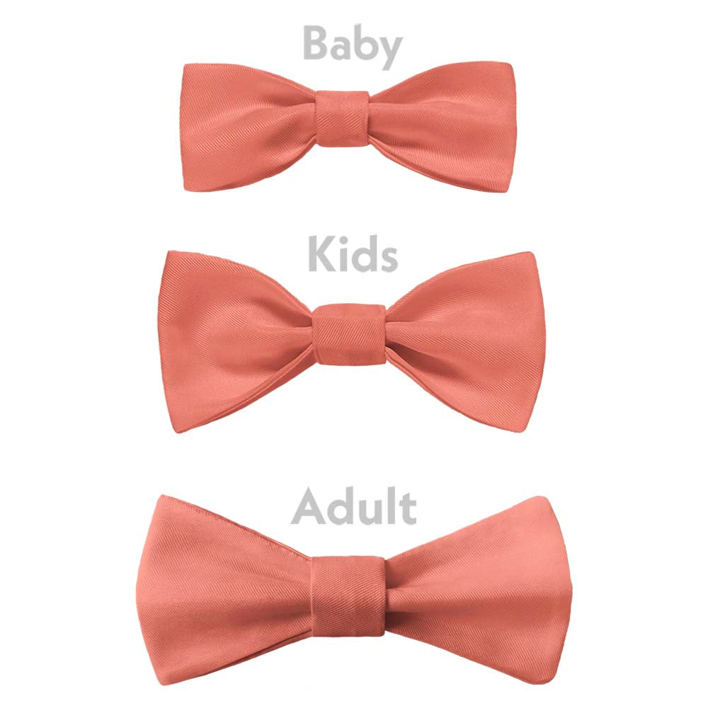 Solid KT Coral Bow Tie - Bow Sizes - Knotty Tie Co.