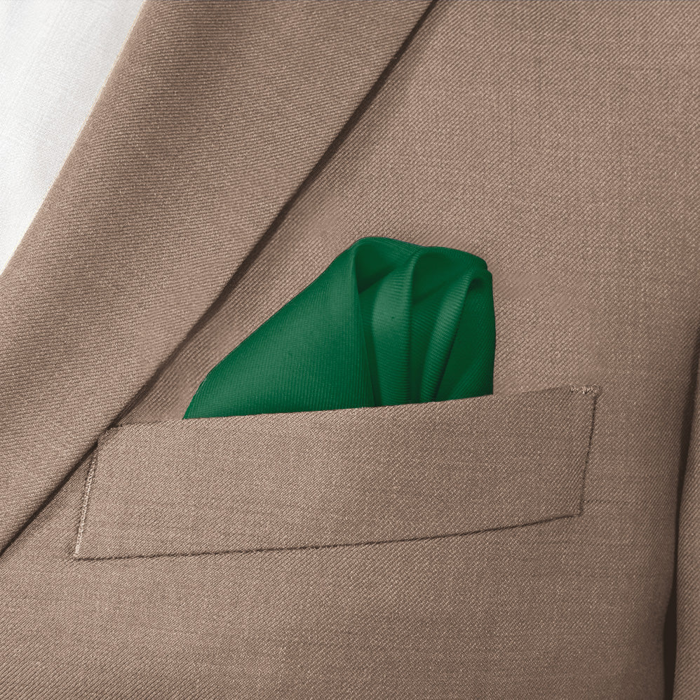 Solid KT Dark Green Pocket Square - Wave Fold - Knotty Tie Co.