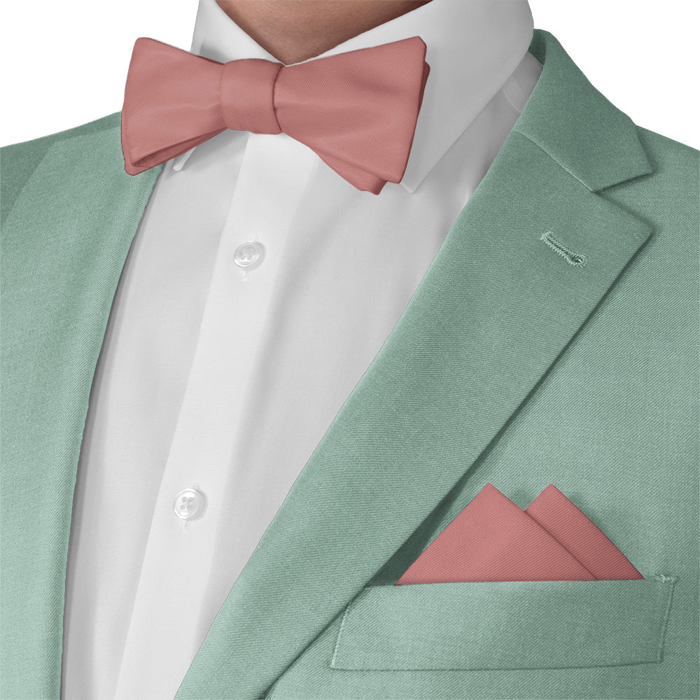Solid KT Dusty Pink Pocket Square - Matching Bow Tie - Knotty Tie Co.