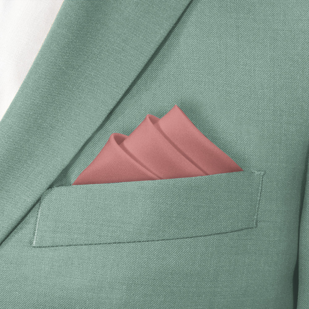 Solid KT Dusty Pink Pocket Square - Stairs Fold - Knotty Tie Co.