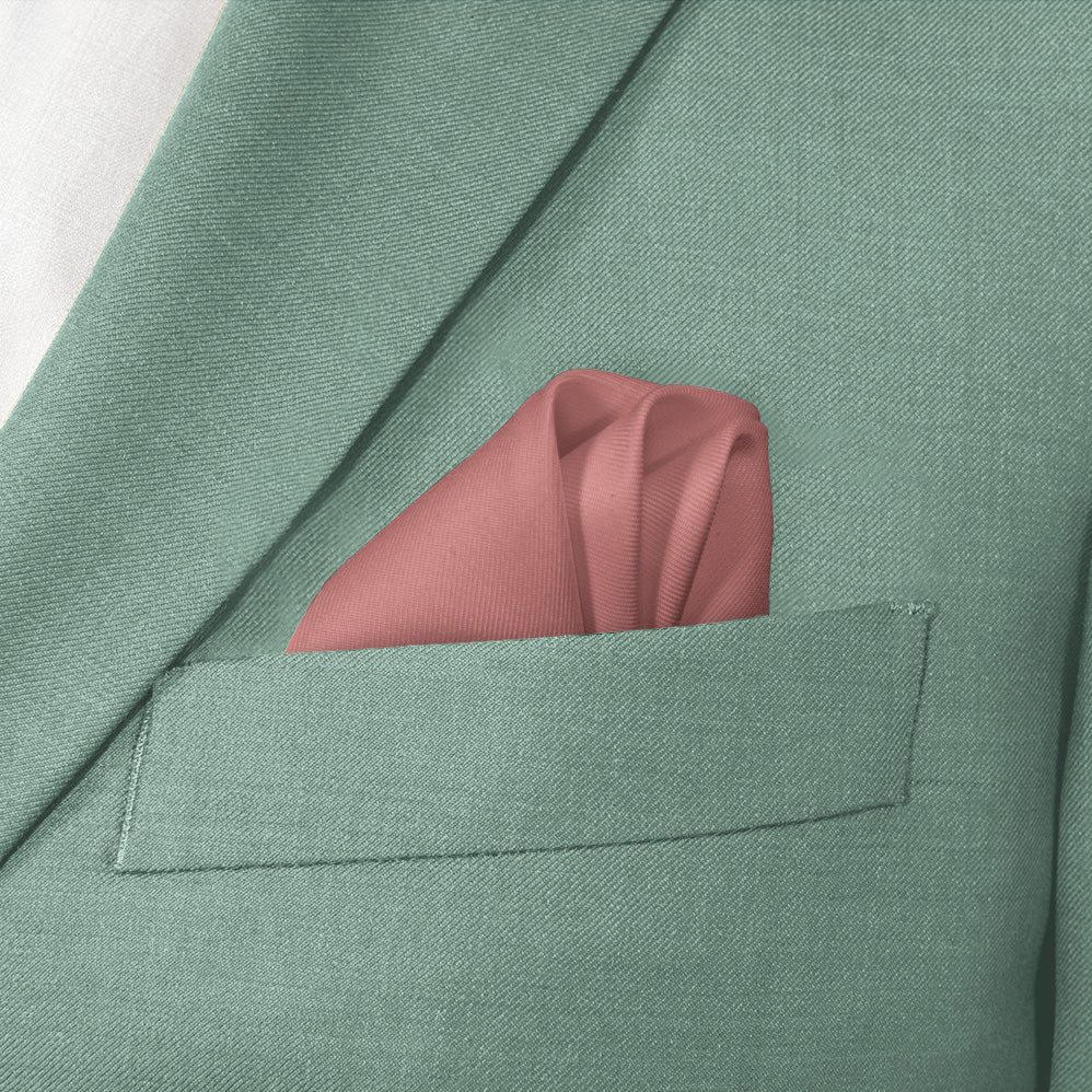 Solid KT Dusty Pink Pocket Square - Wave Fold - Knotty Tie Co.