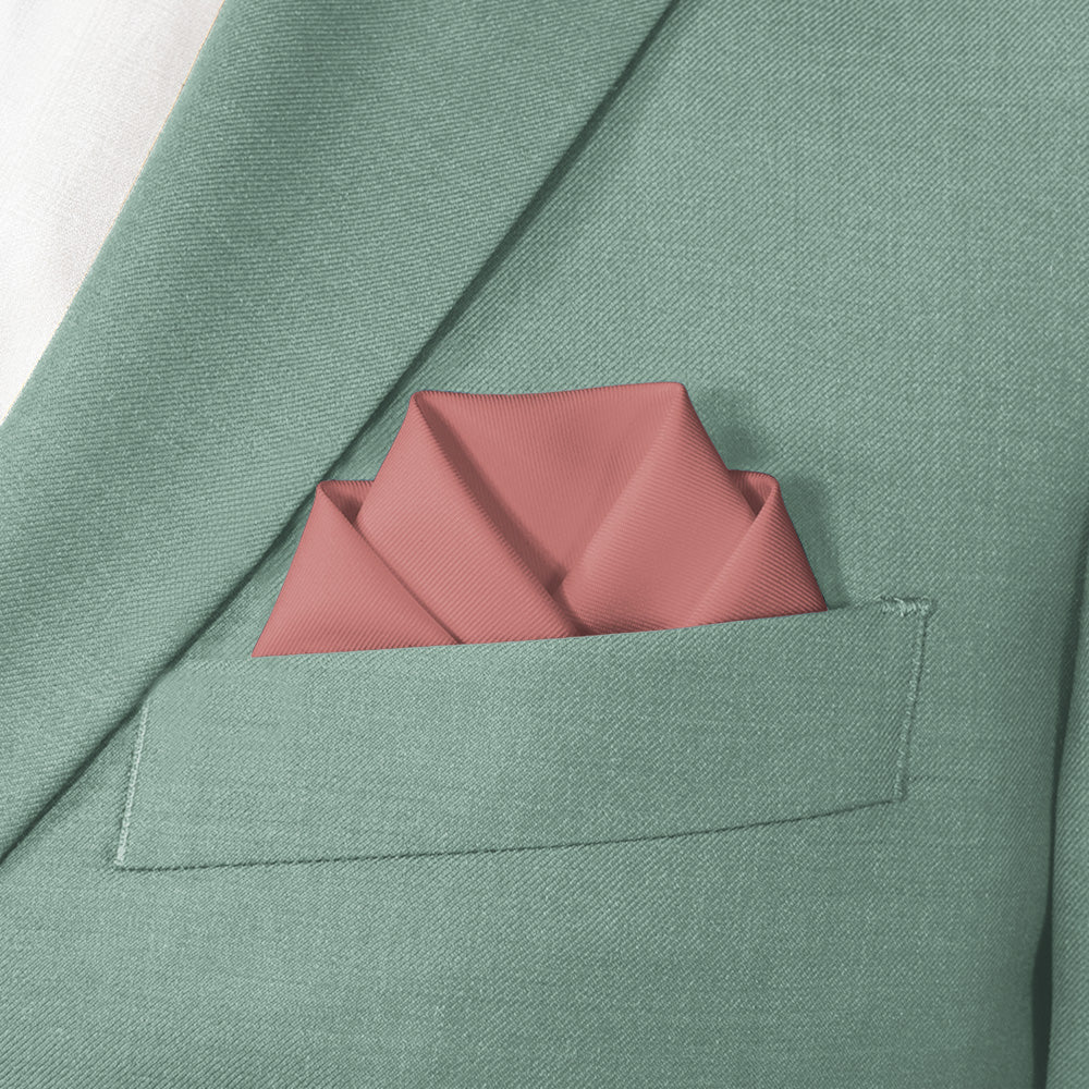 Solid KT Dusty Pink Pocket Square - Scalloped Fold - Knotty Tie Co.