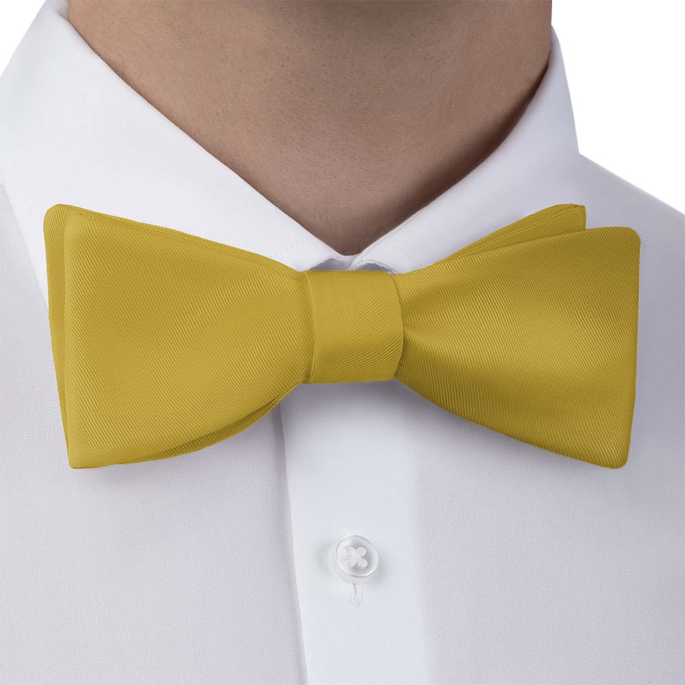 Solid KT Gold Bow Tie - Bow Tie with Dress Shirt - Knotty Tie Co.