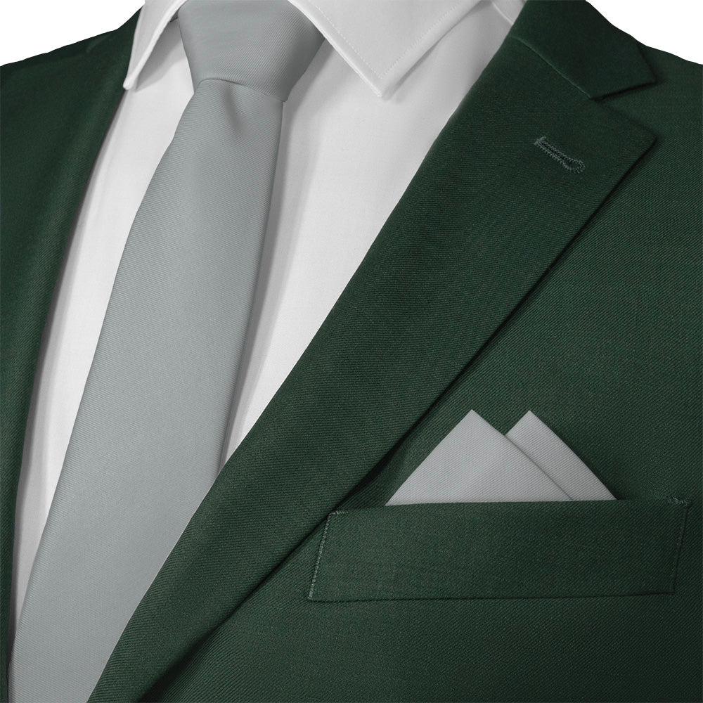Solid KT Gray Pocket Square - Matching Necktie- Knotty Tie Co.