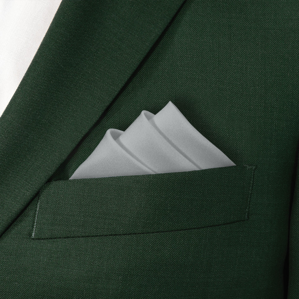 Solid KT Gray Pocket Square - Stairs Fold - Knotty Tie Co.