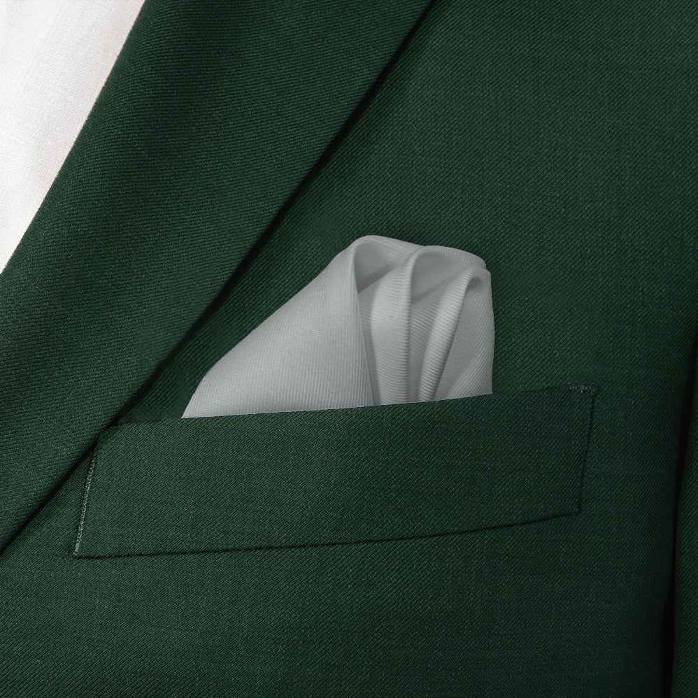 Solid KT Gray Pocket Square - Wave Fold - Knotty Tie Co.