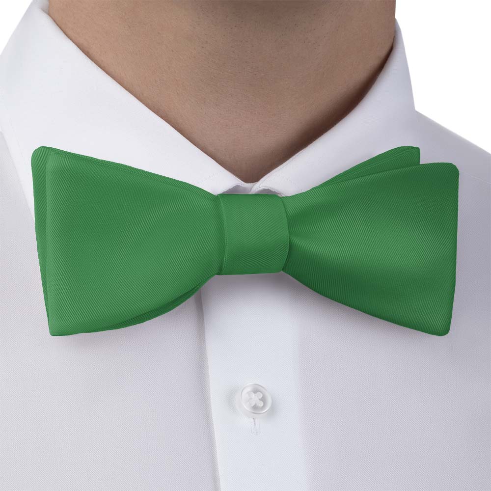 Solid KT Green Bow Tie - Bow Tie with Dress Shirt - Knotty Tie Co.