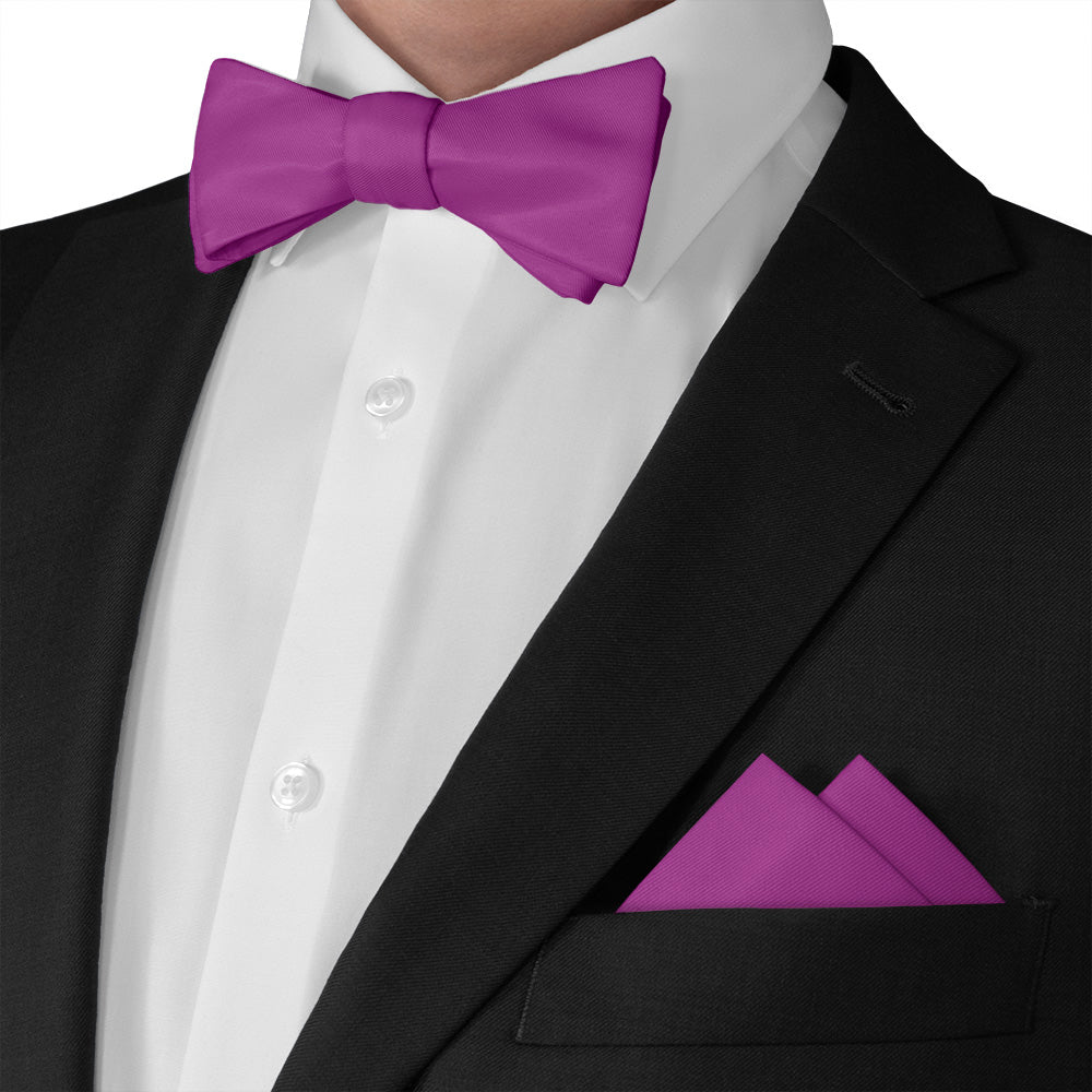 Solid KT Iris Pocket Square - Matching Bow Tie - Knotty Tie Co.