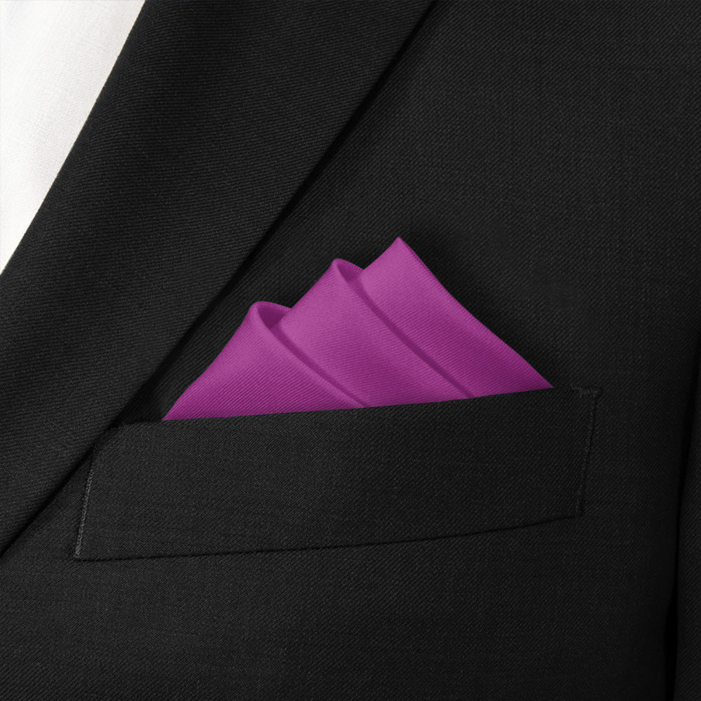 Solid KT Iris Pocket Square - Stairs Fold - Knotty Tie Co.