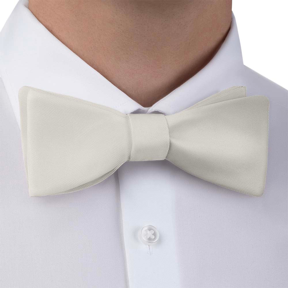 Solid KT Ivory Bow Tie - Self Tie Bow Tie - Knotty Tie Co.