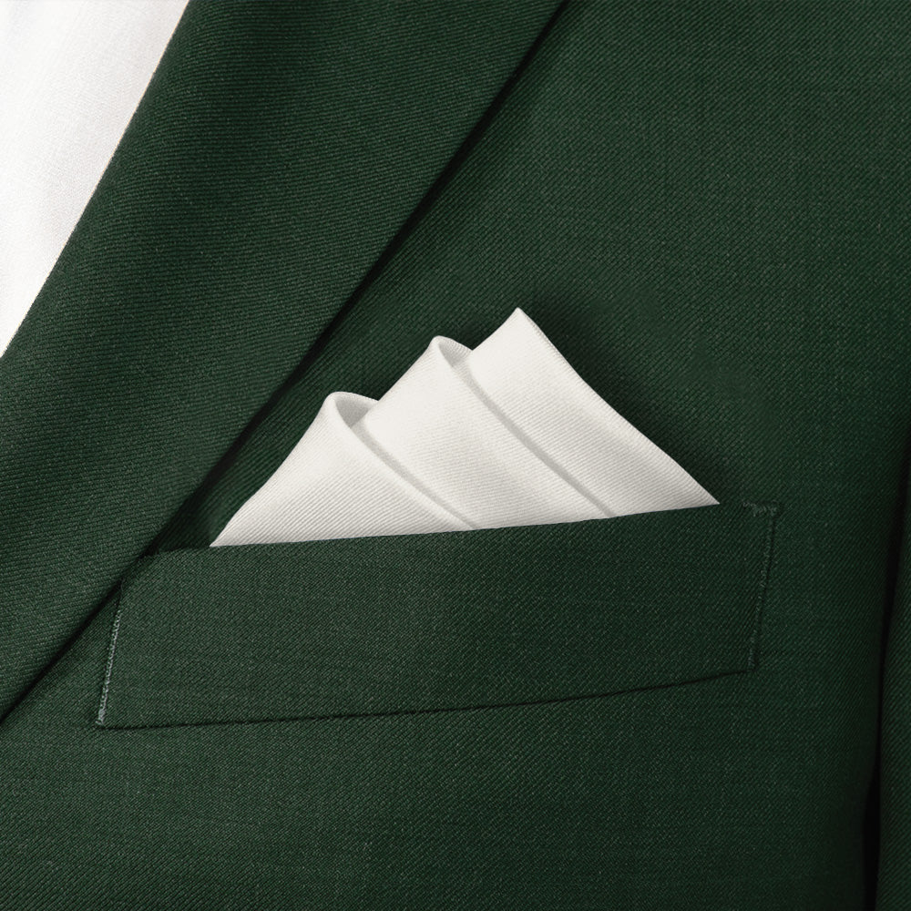 Solid KT Ivory Pocket Square - Stairs Fold - Knotty Tie Co.