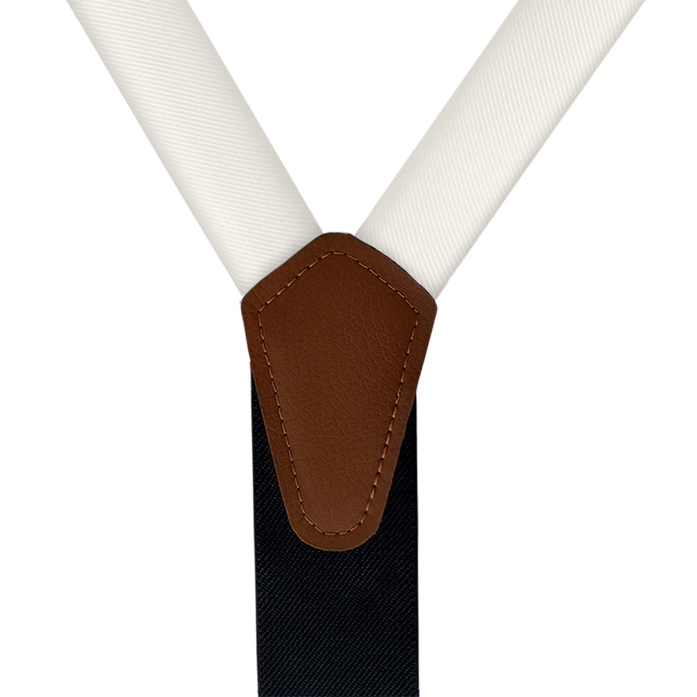 Solid KT Ivory Suspenders - Vegan Leather Y-Back - Knotty Tie Co.