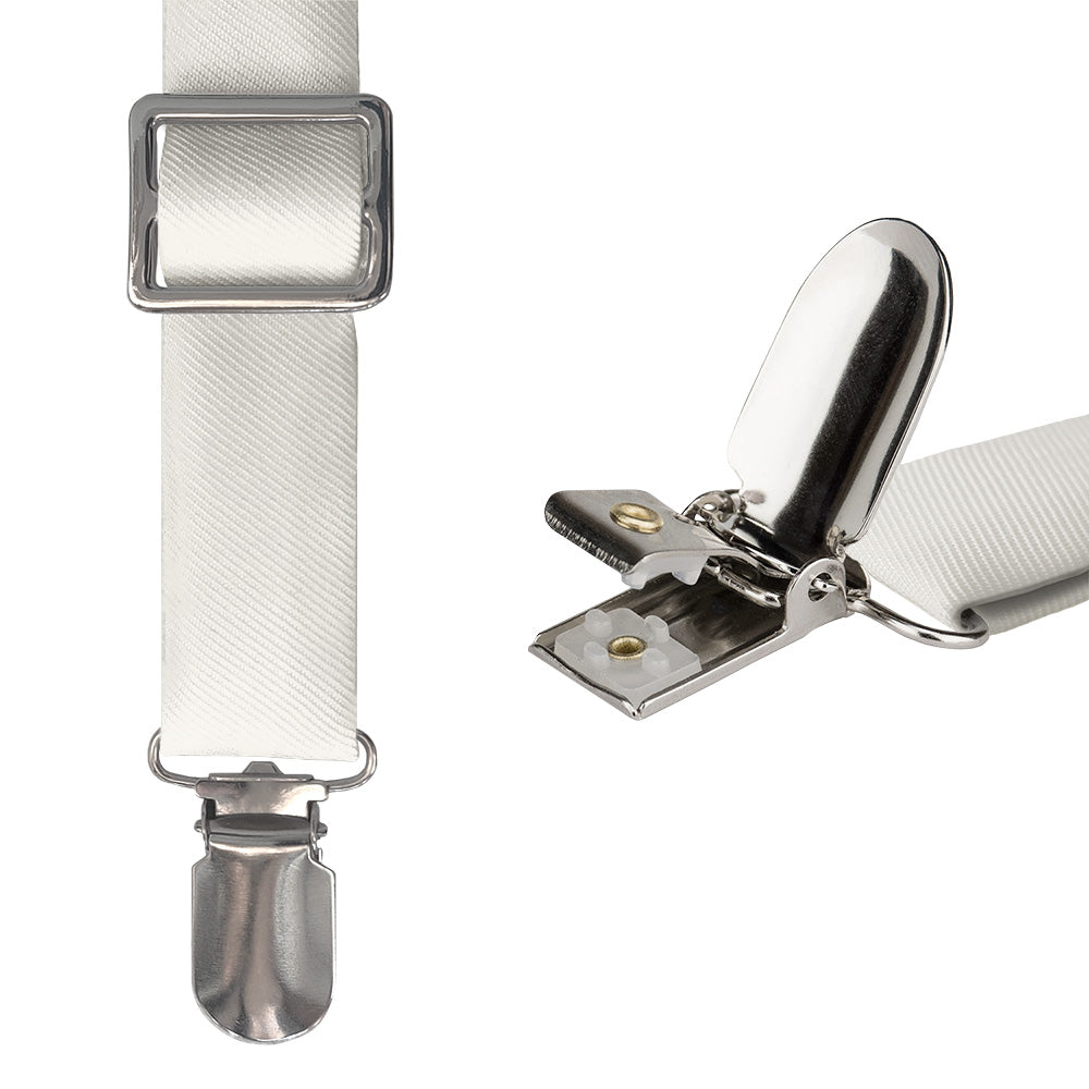 Solid KT Ivory Suspenders - Hardware and Strap - Knotty Tie Co.