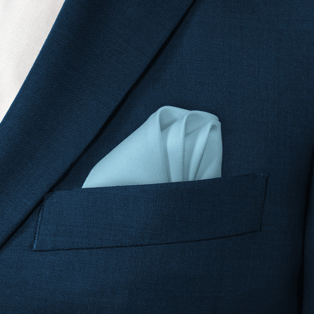 Solid KT Light Blue Pocket Square - Wave Fold - Knotty Tie Co.