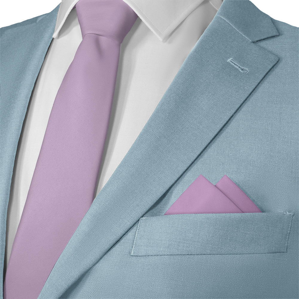 Solid KT Light Purple Pocket Square - Matching Necktie- Knotty Tie Co.