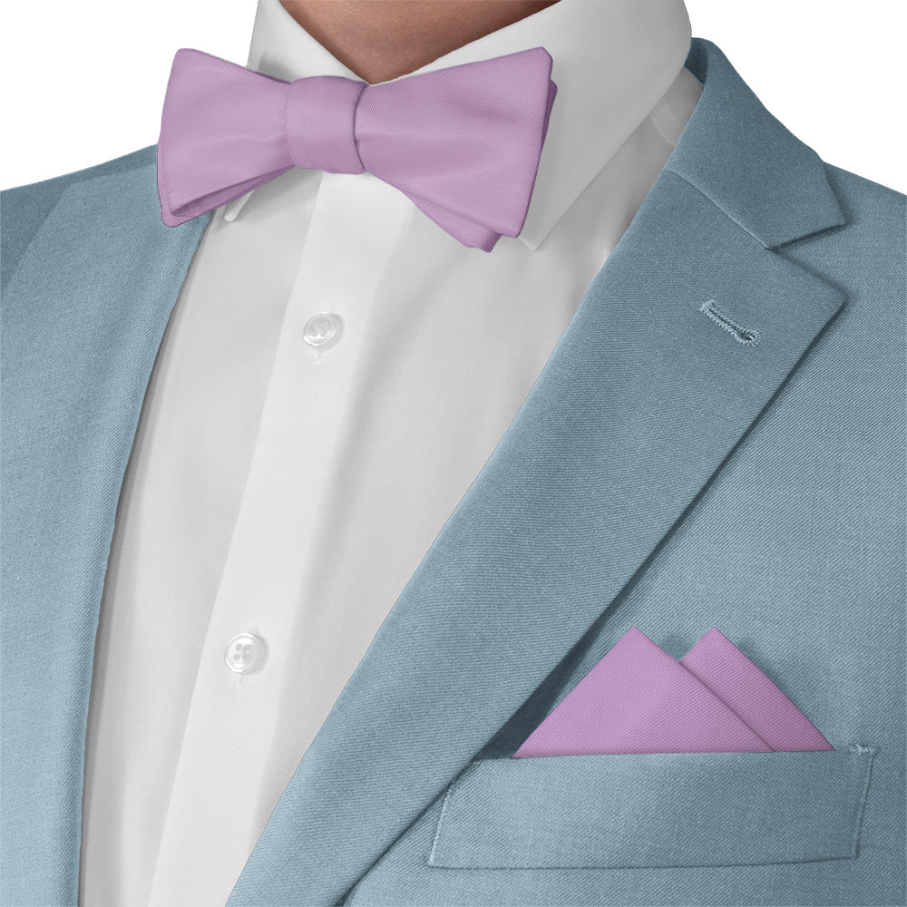 Solid KT Light Purple Pocket Square - Matching Bow Tie - Knotty Tie Co.