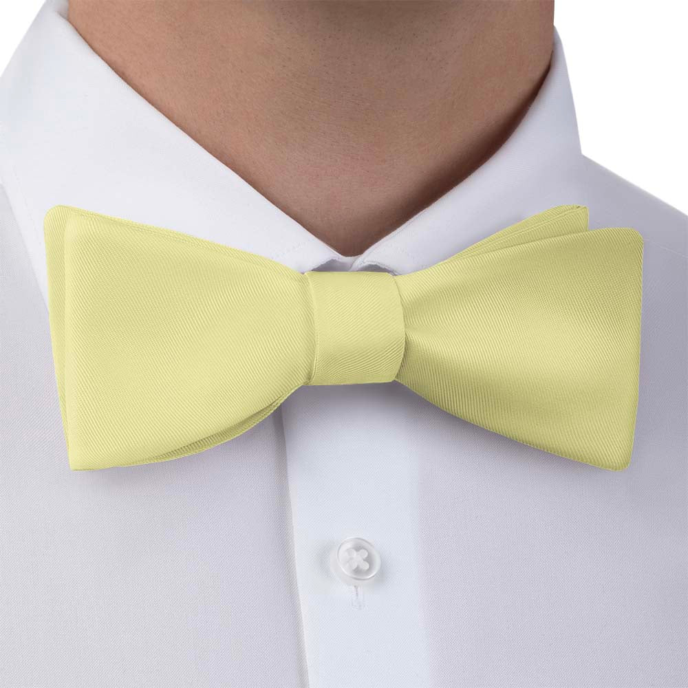 Solid KT Light Yellow Bow Tie - Bow Tie with Dress Shirt - Knotty Tie Co.
