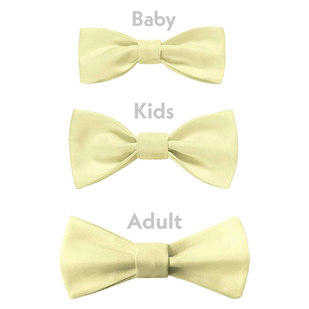 Solid KT Light Yellow Bow Tie - Bow Sizes - Knotty Tie Co.