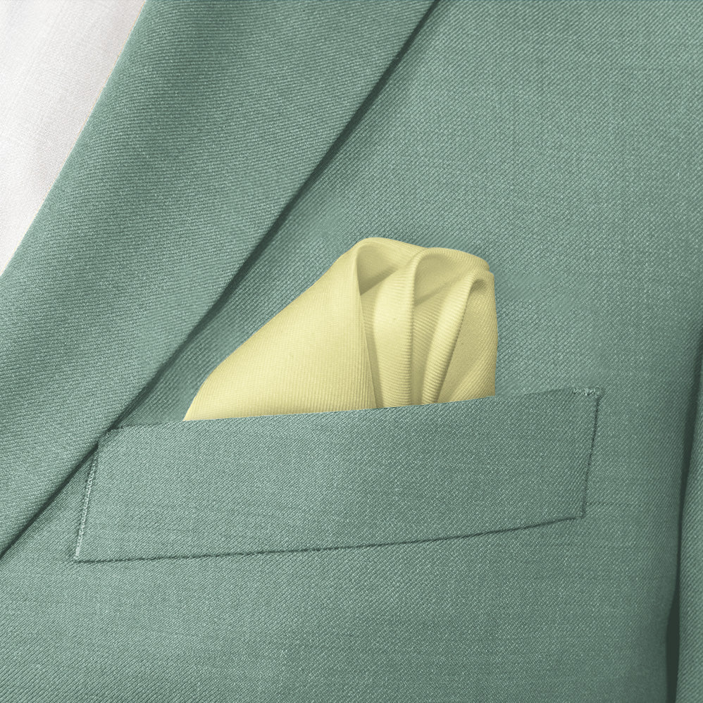 Solid KT Light Yellow Pocket Square - Wave Fold - Knotty Tie Co.