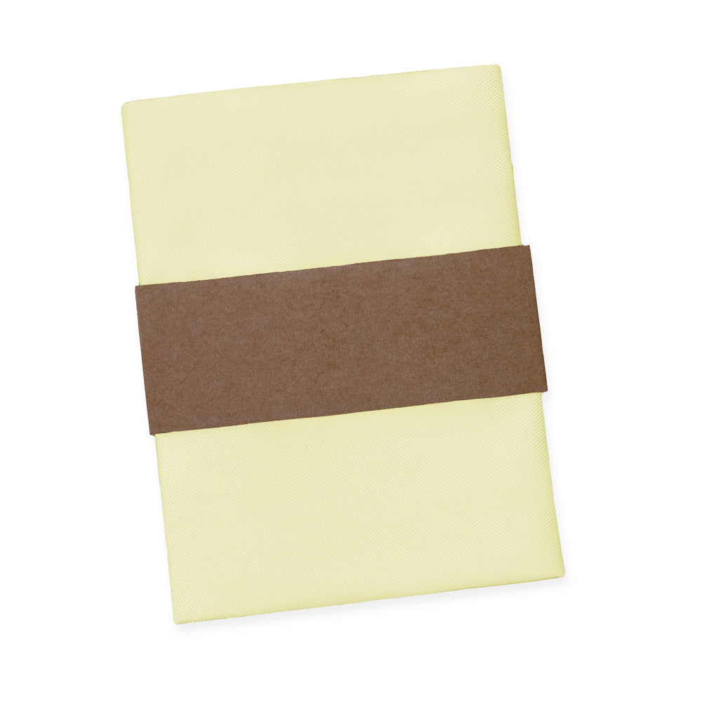Solid KT Light Yellow Pocket Square - Packaging - Knotty Tie Co.