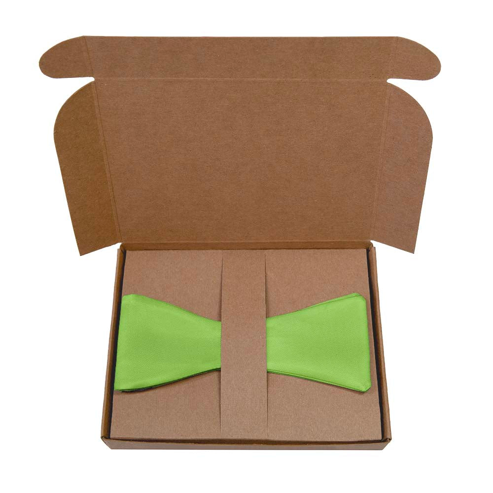Solid KT Lime Bow Tie- Kraft Gift Box Packaging - Knotty Tie Co.