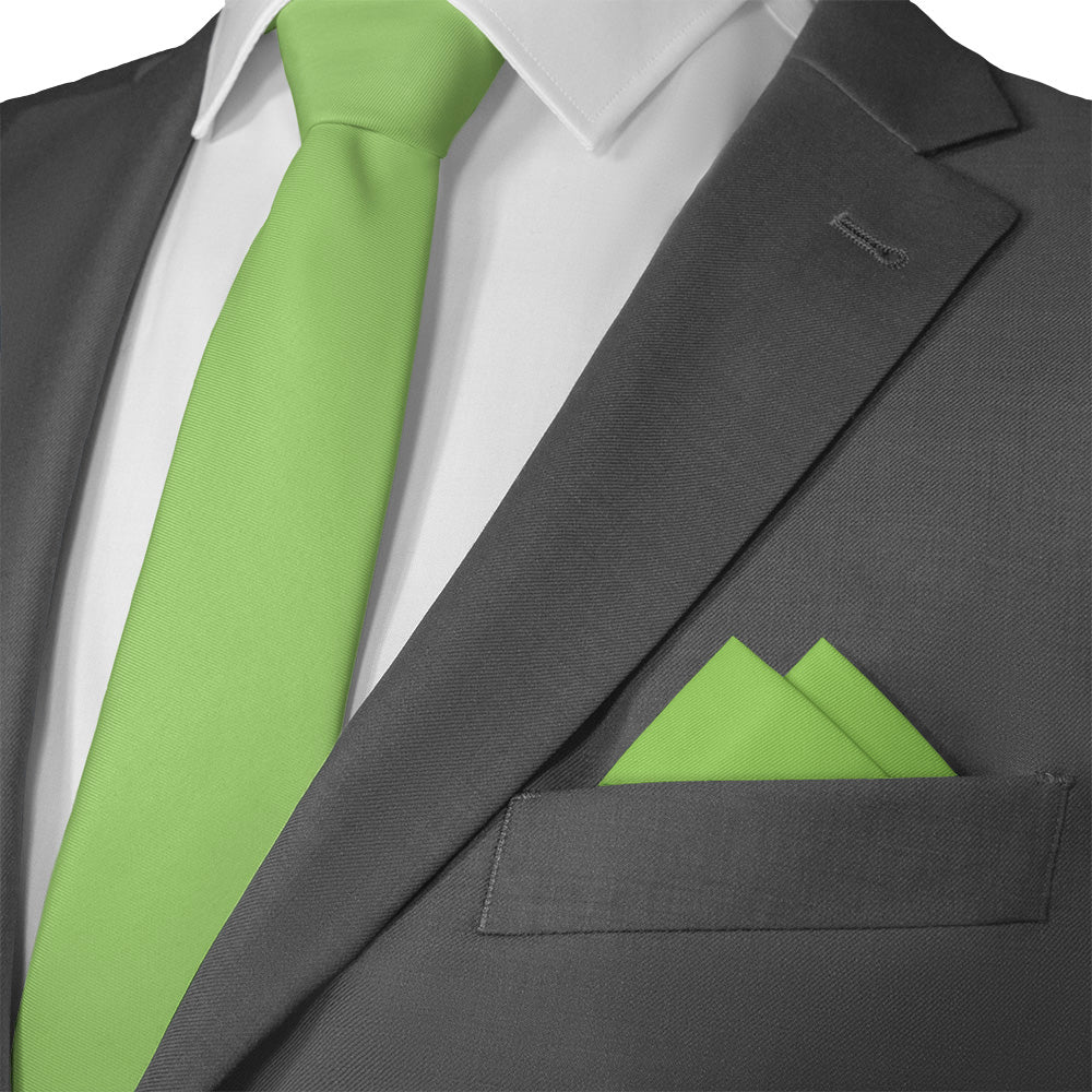 Solid KT Lime Pocket Square - Matching Necktie- Knotty Tie Co.