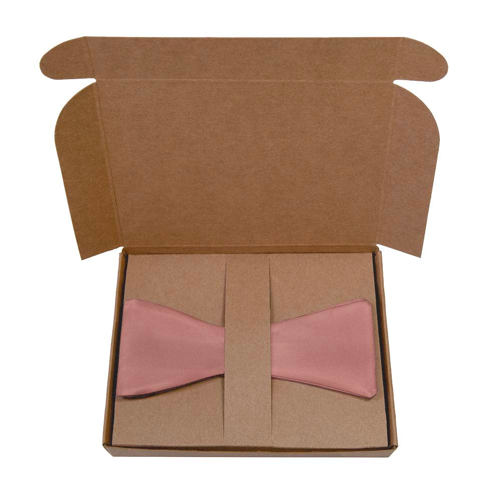 Solid KT Mauve Bow Tie- Kraft Gift Box Packaging - Knotty Tie Co.