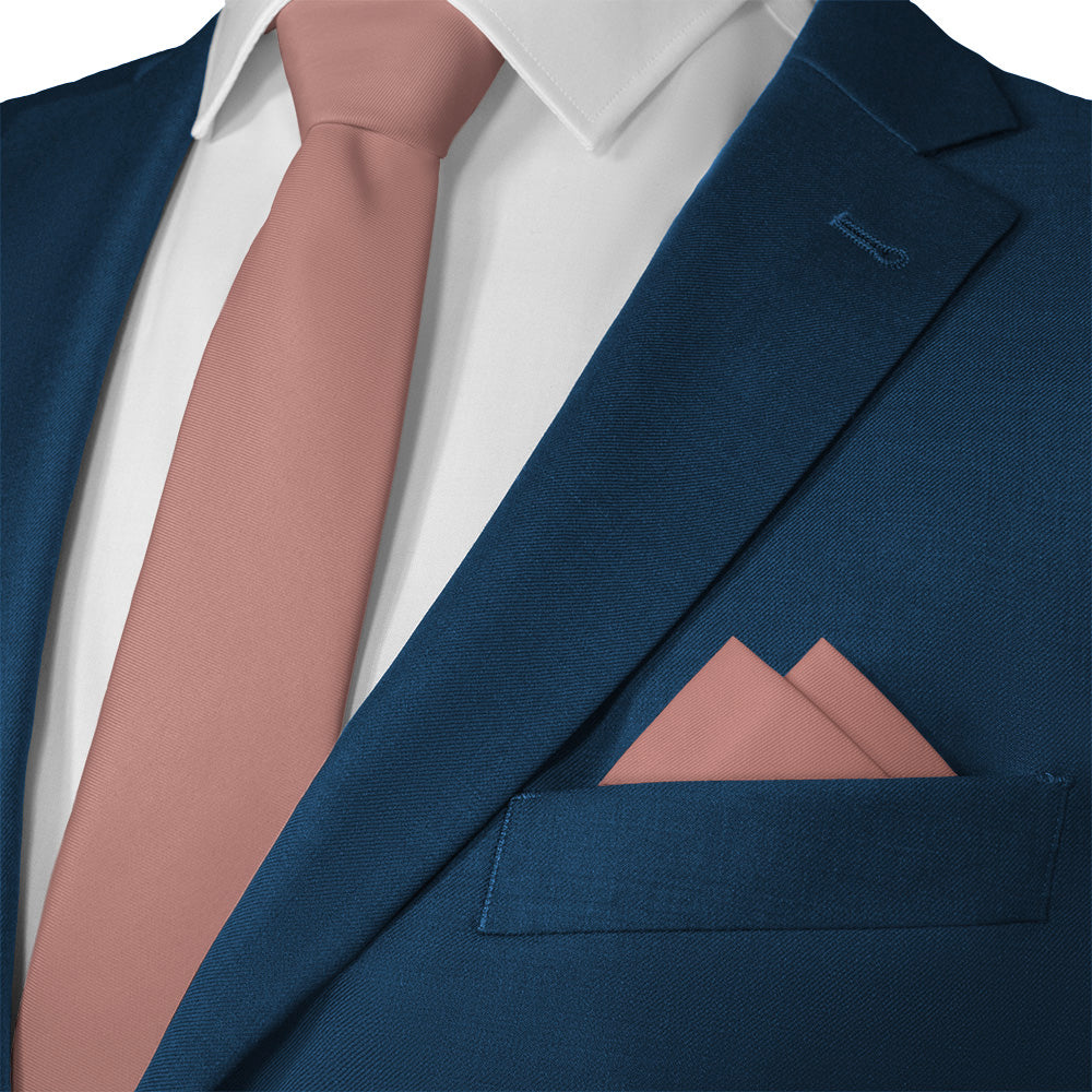 Solid KT Mauve Pocket Square - Matching Necktie- Knotty Tie Co.