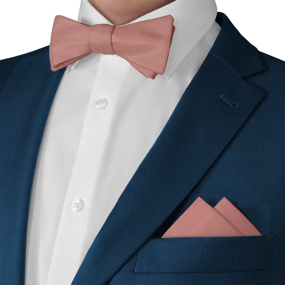 Solid KT Mauve Pocket Square - Matching Bow Tie - Knotty Tie Co.