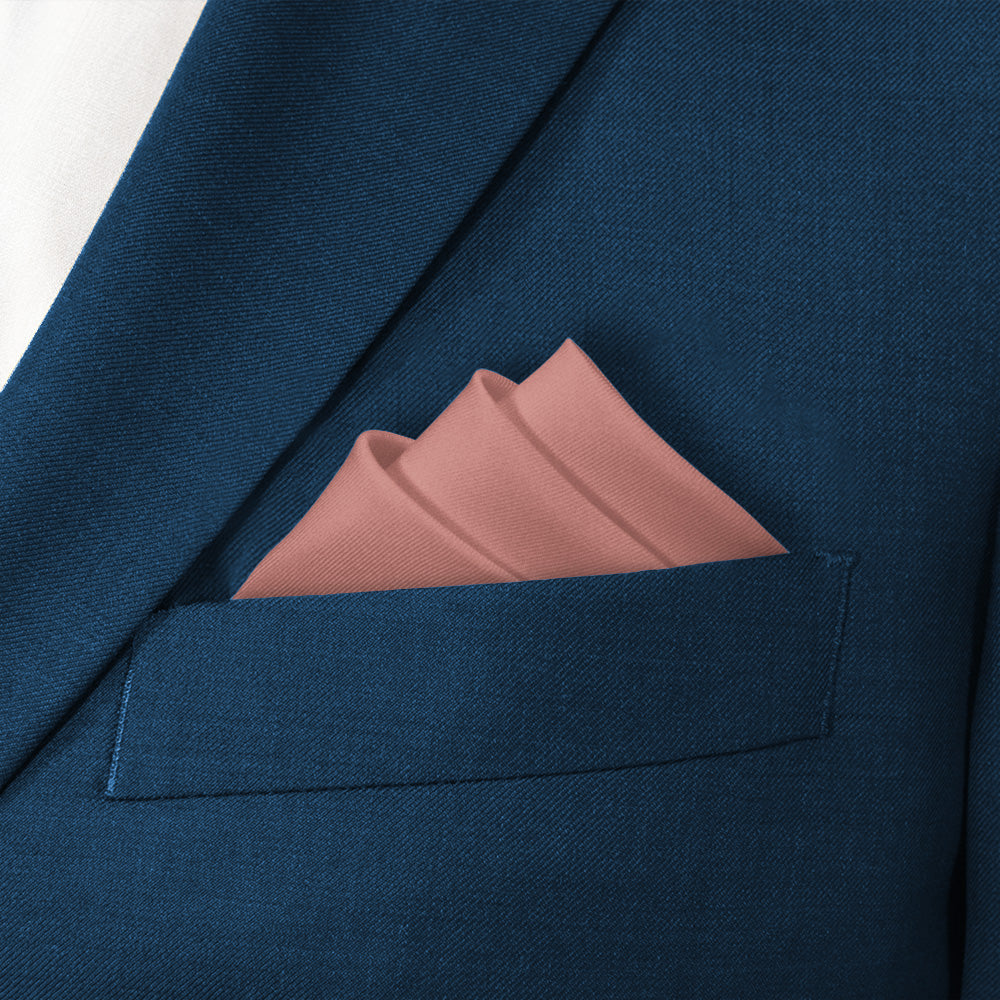 Solid KT Mauve Pocket Square - Stairs Fold - Knotty Tie Co.