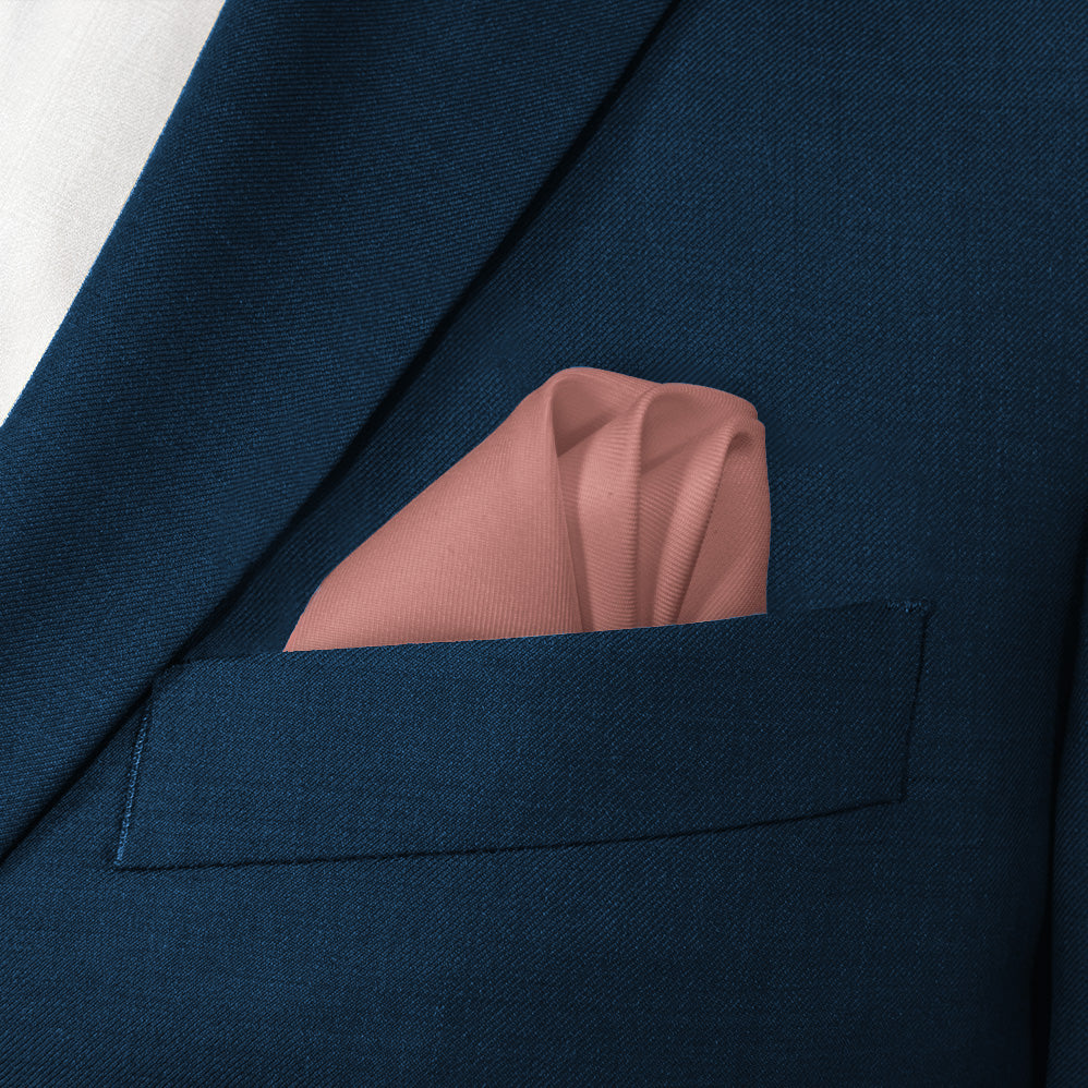 Solid KT Mauve Pocket Square - Wave Fold - Knotty Tie Co.