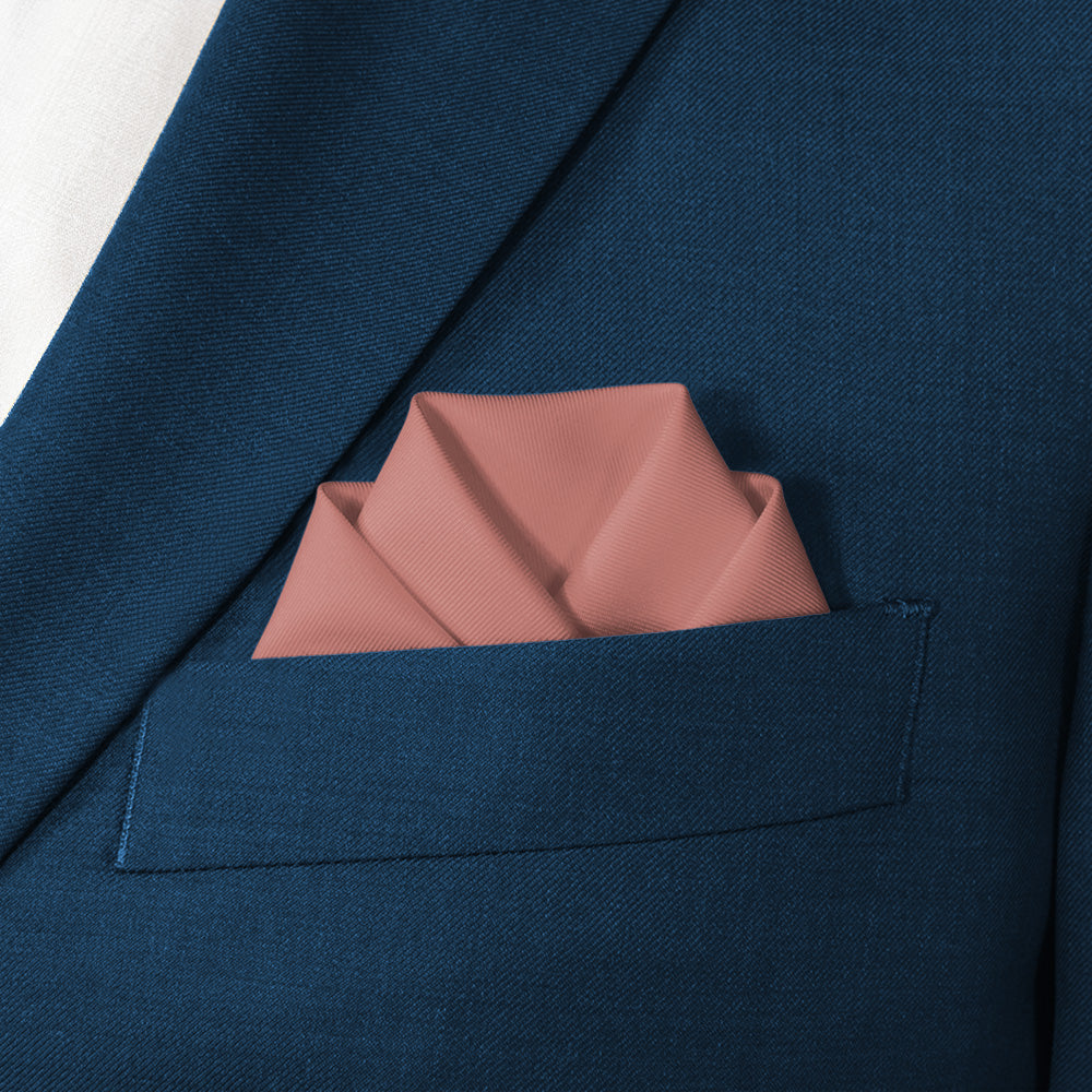 Solid KT Mauve Pocket Square - Scalloped Fold - Knotty Tie Co.