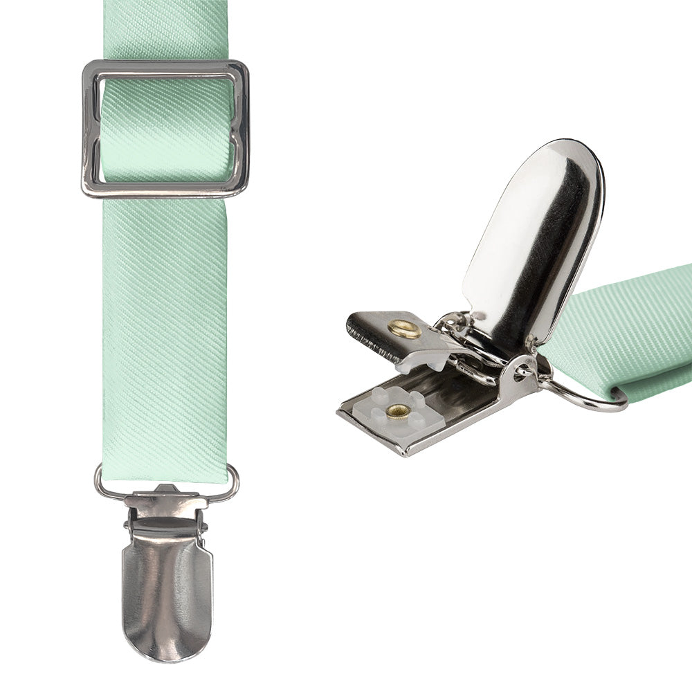 Solid KT Mint Suspenders - Hardware and Strap - Knotty Tie Co.