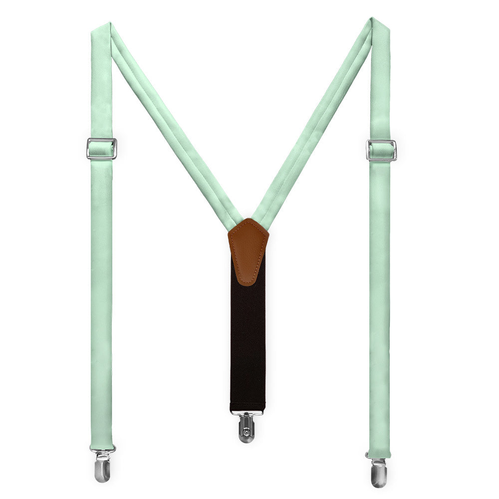 Solid KT Mint Suspenders - Full Front View - Knotty Tie Co.