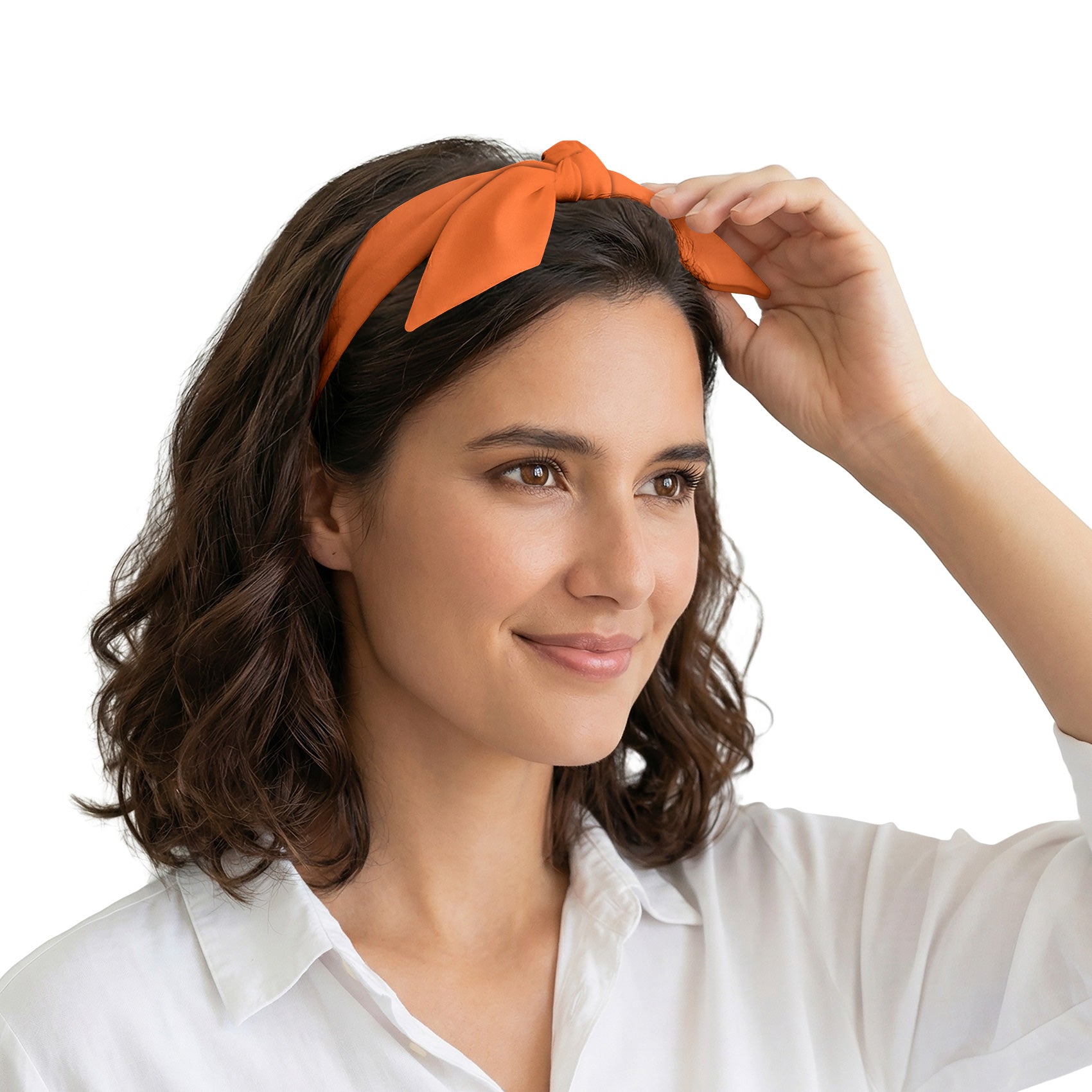 Solid KT Orange Hair Scarf - Scarves for Women - Knotty Tie Co.