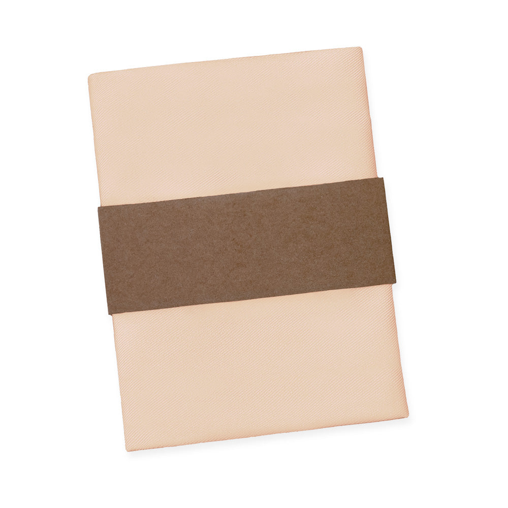 Solid KT Peach Pocket Square - Packaging - Knotty Tie Co.