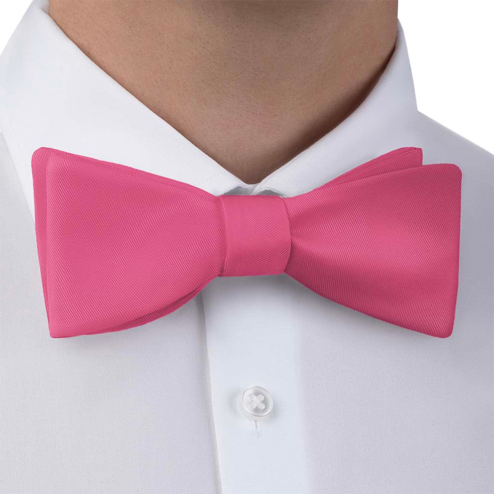 Solid KT Pink Bow Tie - Bow Tie with Dress Shirt - Knotty Tie Co.