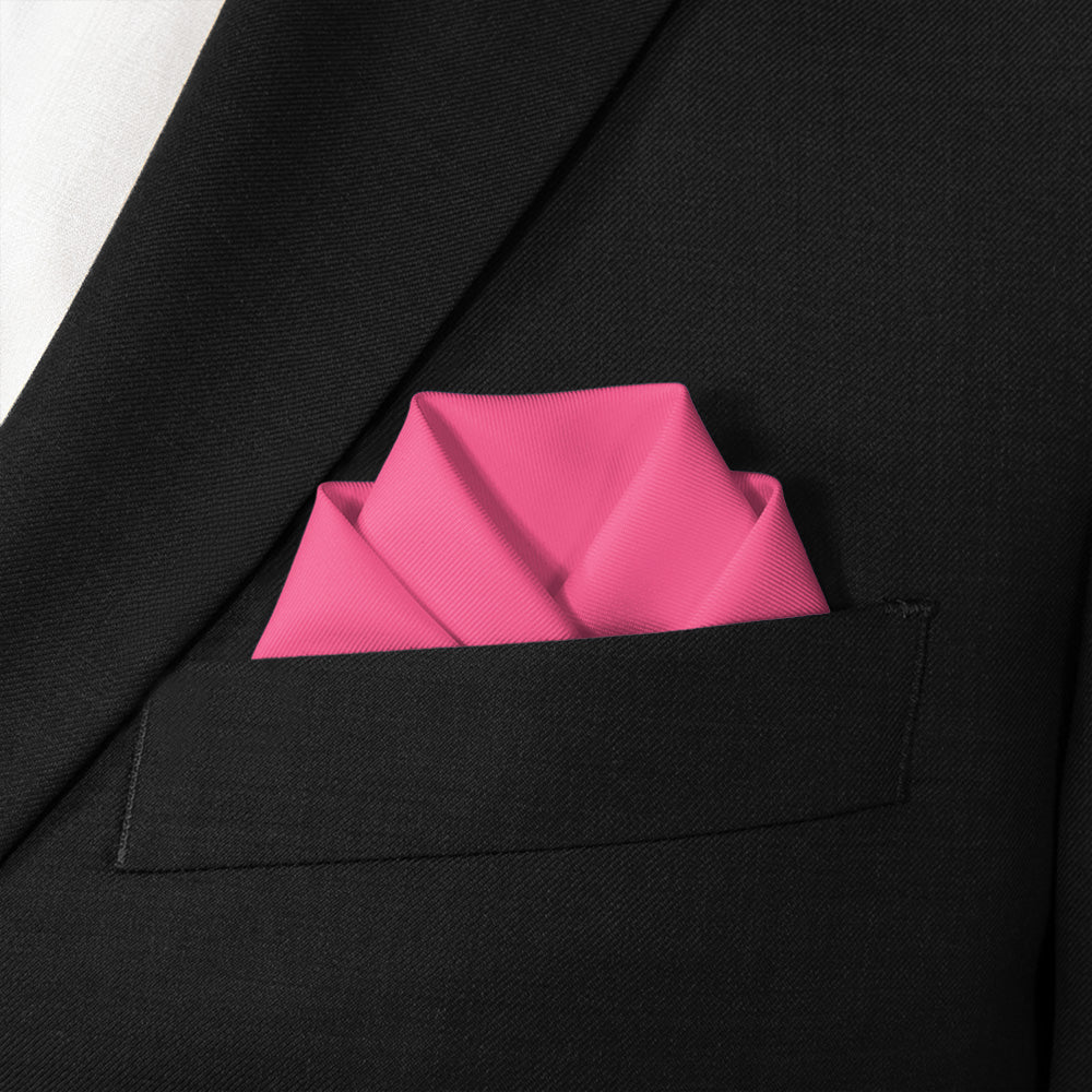 Solid KT Pink Pocket Square - Scalloped Fold - Knotty Tie Co.