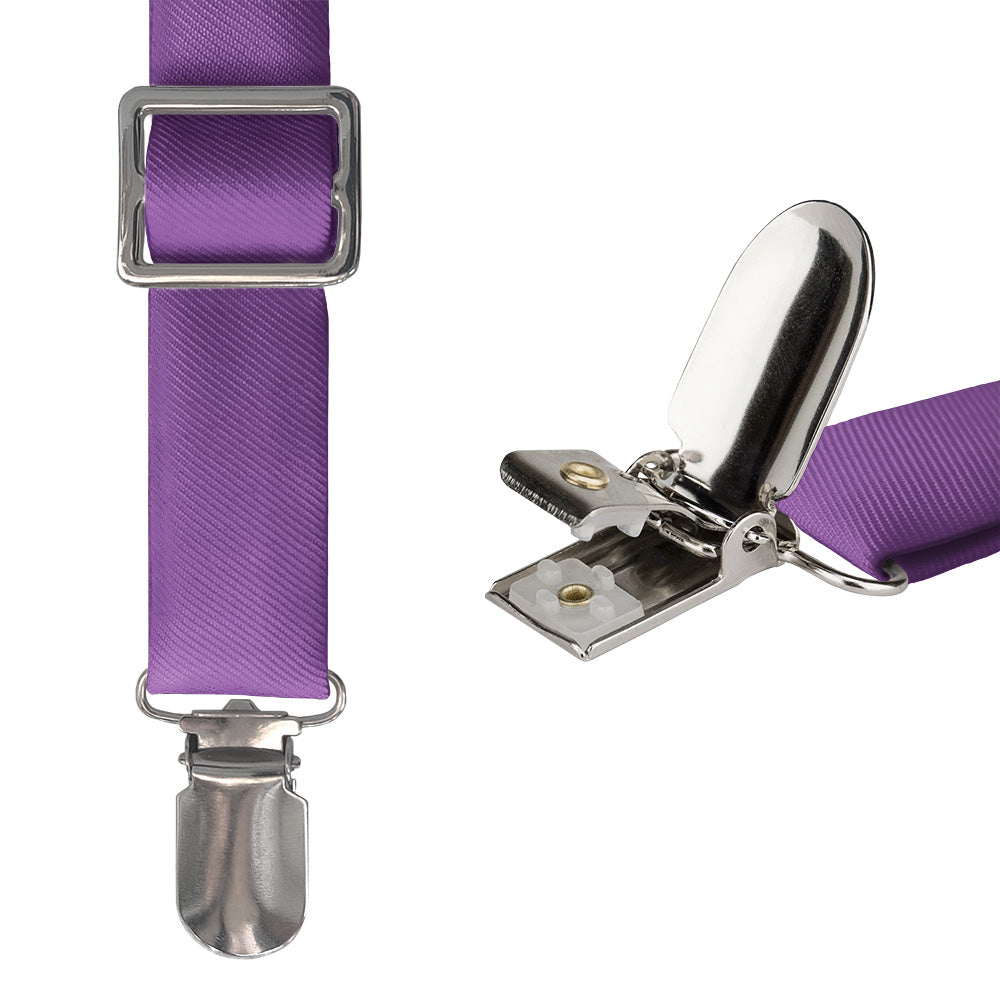 purple dress suspenders Satin fabric suspenders in regency purple