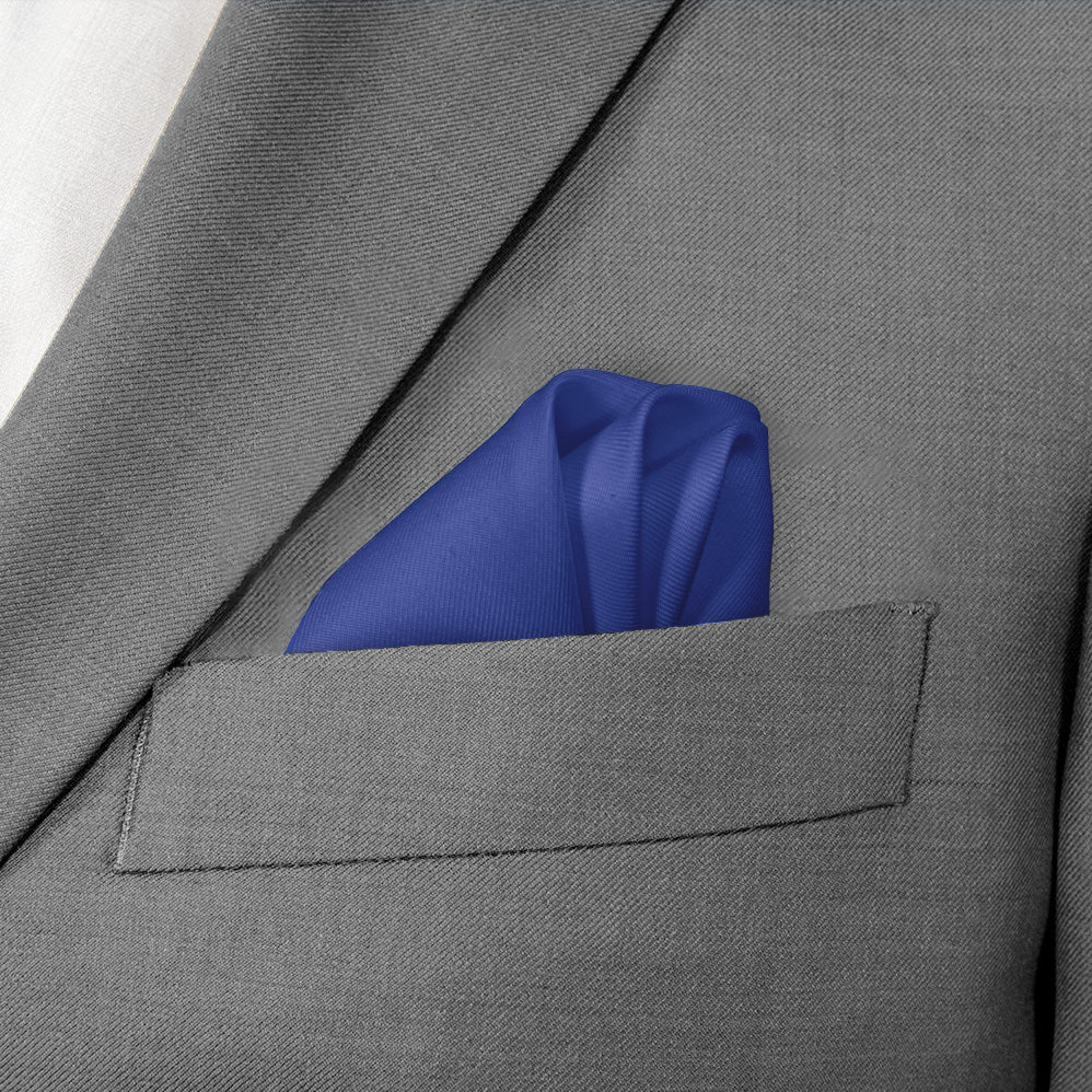 Solid KT Royal Blue Pocket Square - Wave Fold - Knotty Tie Co.